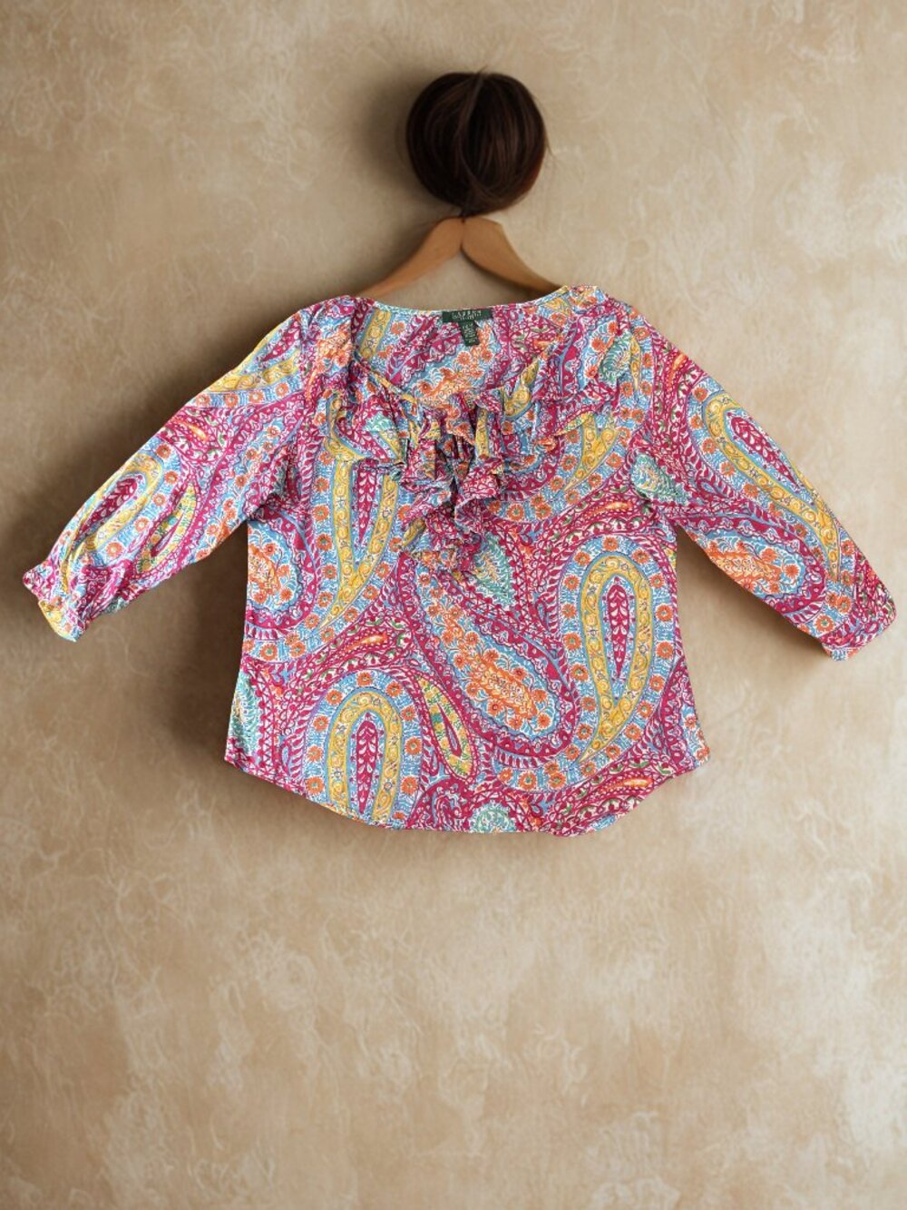 Lauren Ralph Lauren Multicolor Paisley Ruffle Top